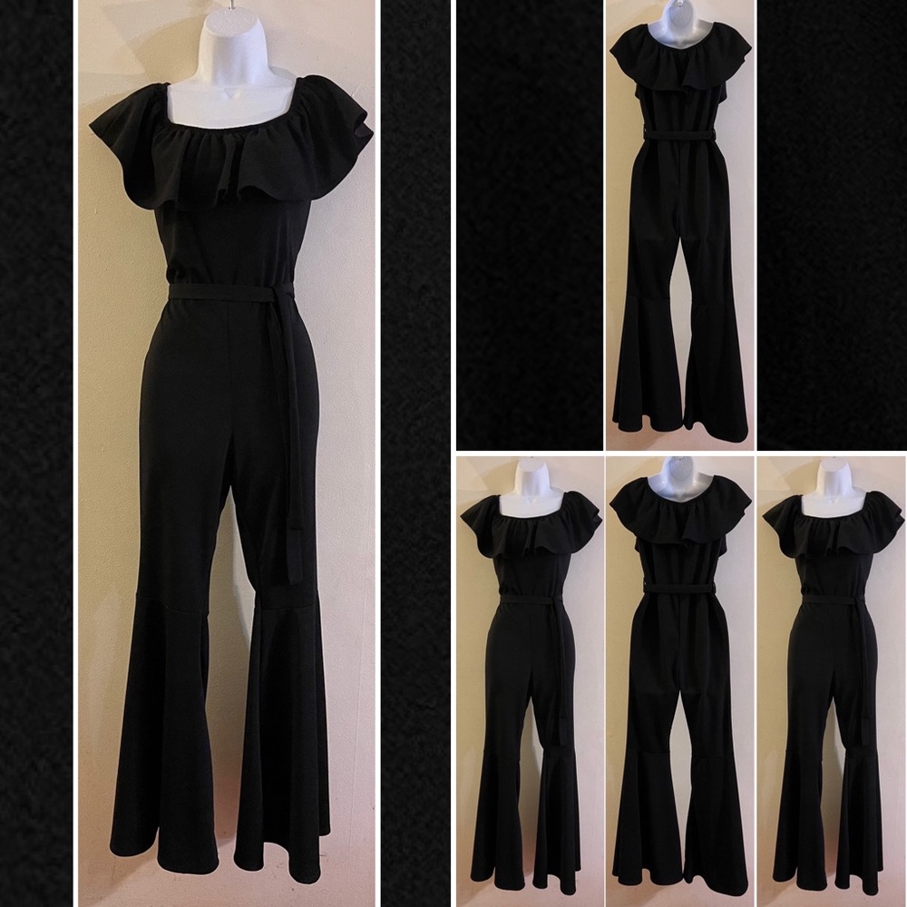 Vamp Ruffle Bell Bottom Jumpsuit